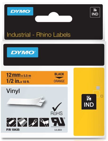DYMO - Merkintäteippi Rhino - Rhino Vinyl 12 mm b /orange