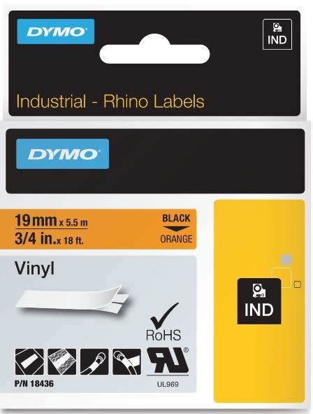 DYMO - Merkintäteippi Rhino - Rhino Vinyl 19 mm b / orange