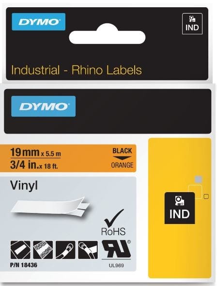 DYMO - Merkintäteippi Rhino - Rhino Vinyl 19 mm b / orange