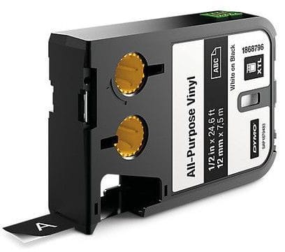 DYMO - Merkintätarra DYMO XTL - XTL 12MM WT/BK VINYL CONT TAPE