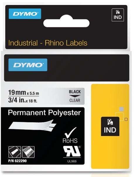 DYMO - Merkintätarra Rhino - Rhino 19 mm perm poly b/clear