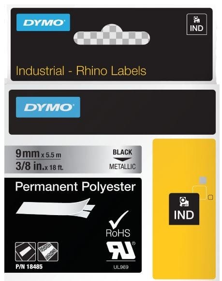 DYMO - Merkintätarra Rhino - Rhino 9 mm perm poly b/met