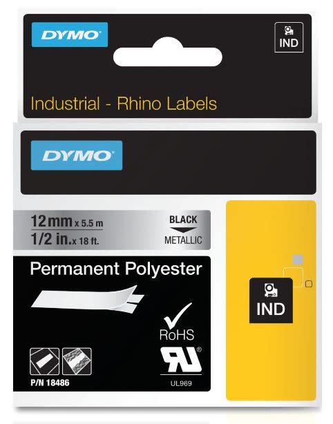 DYMO - Merkintätarra Rhino - Rhino 12 mm perm poly b/met