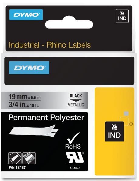 DYMO - Merkintätarra Rhino - Rhino 19 mm perm poly b/met