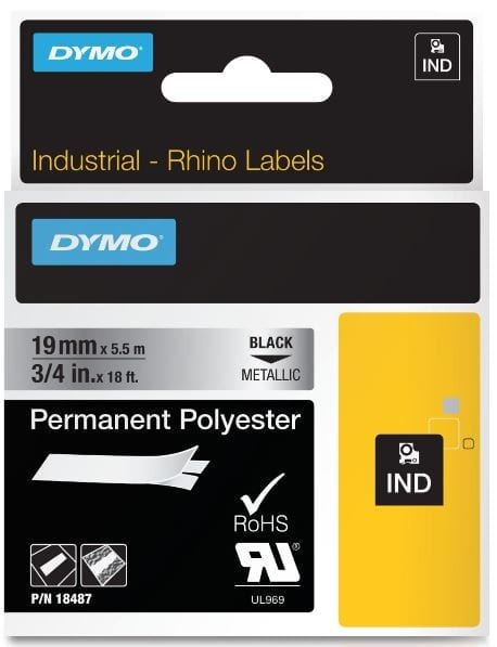 DYMO - Merkintätarra Rhino - Rhino 19 mm perm poly b/met