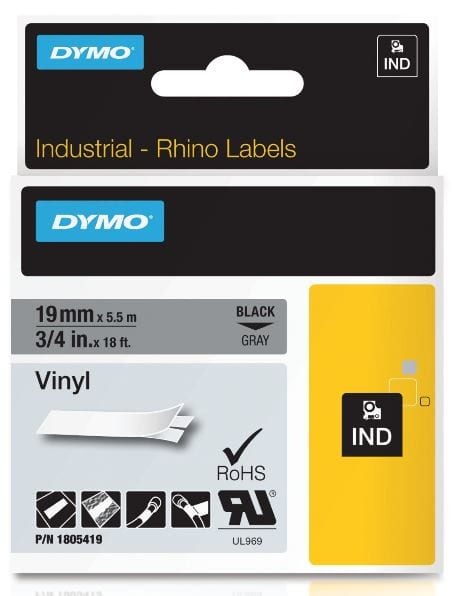 DYMO - Merkintätarra Rhino - Rhino 19 mm vinyl b / gray