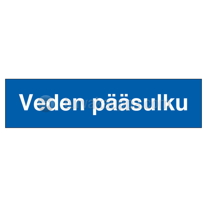SUOMEN TURVAKAUPPA - Merkintätarra - Veden pääsulku 400x100 TA
