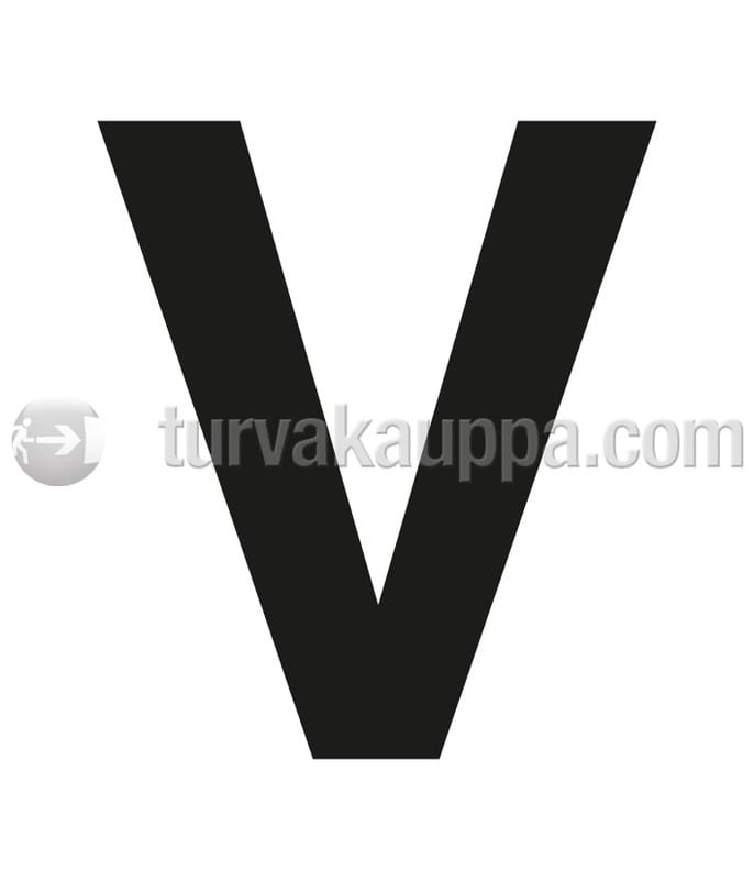 SUOMEN TURVAKAUPPA - Merkintätarra - Irtokirjain V Tarra 100mm