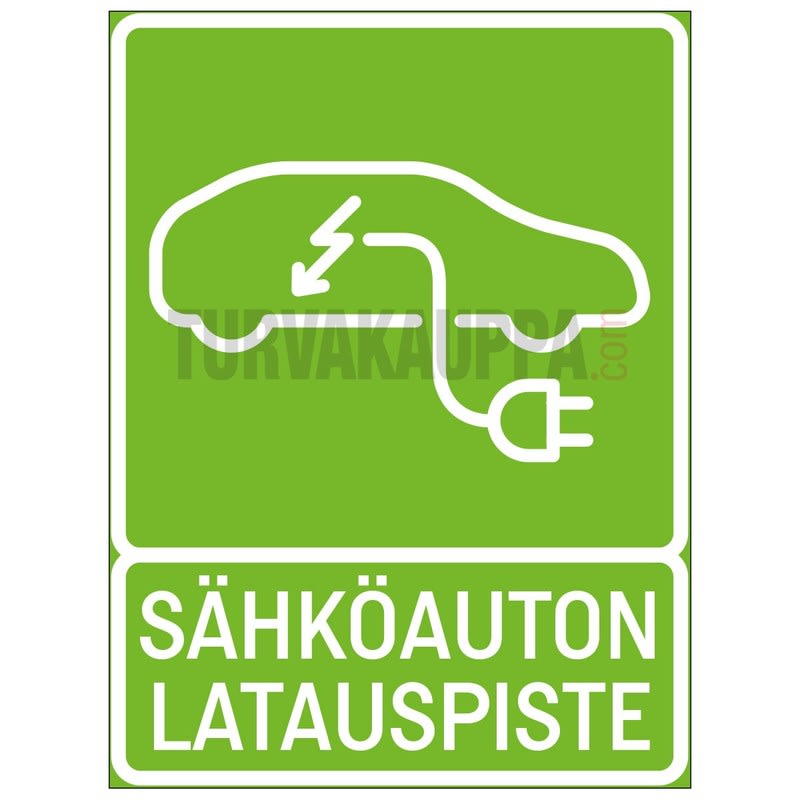 SUOMEN TURVAKAUPPA - Merkintäkilpi 400x600KAL - Sähköauton lataus