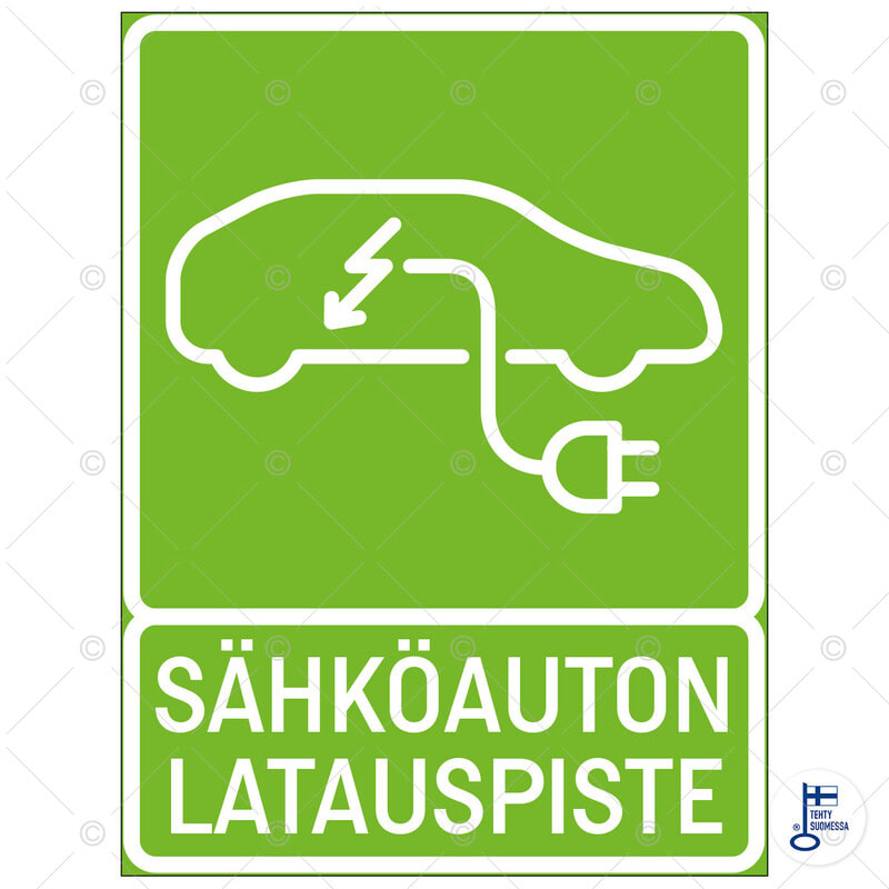 SUOMEN TURVAKAUPPA - Merkintäkilpi 400x600KAL - Sähköauton lataus