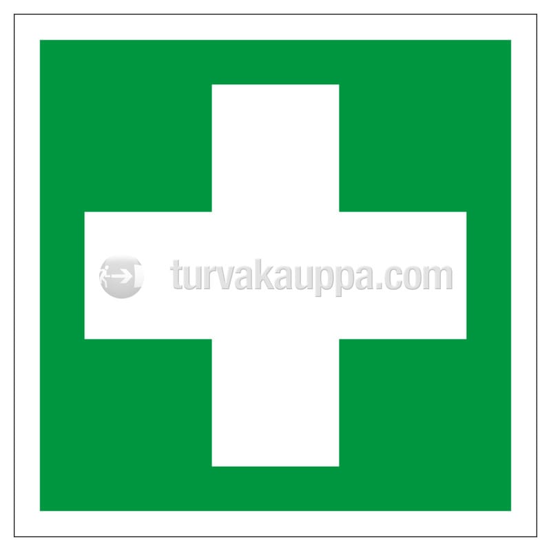 SUOMEN TURVAKAUPPA - Merkintäkilpi - Ensiaputarvikkeet 200x200 JV