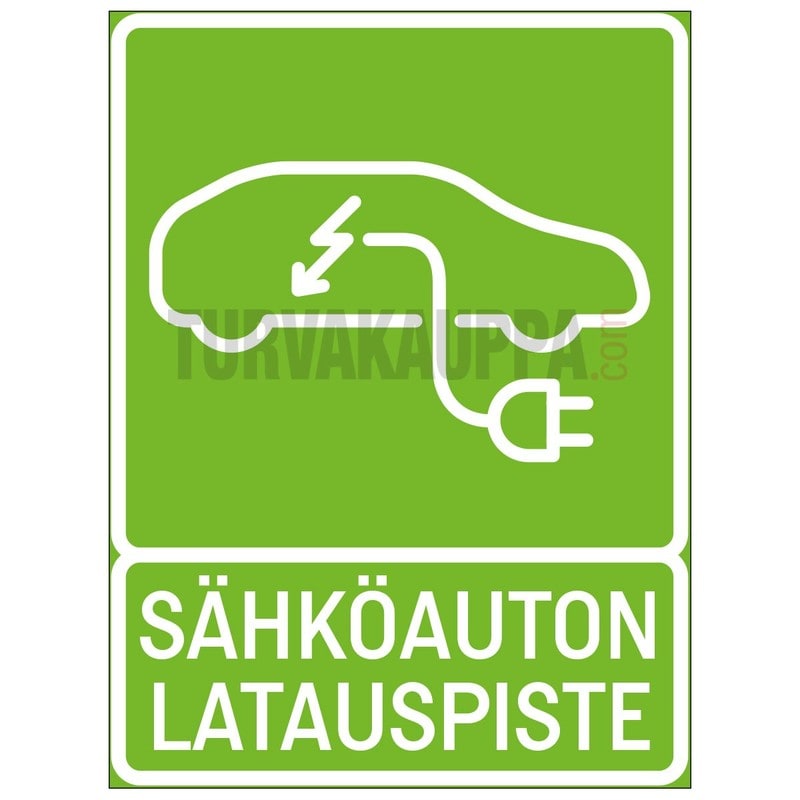 SUOMEN TURVAKAUPPA - Merkintäkilpi 300x400KAL - Sähköauton lataus