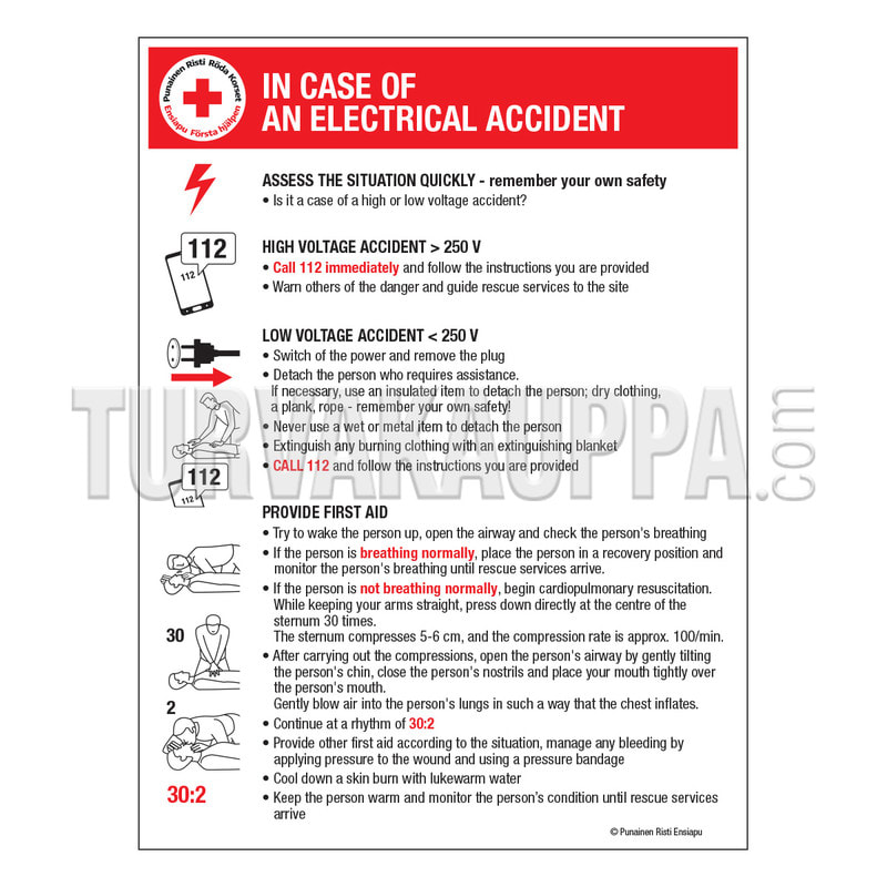 SUOMEN TURVAKAUPPA - Merkintäkilpi - Ohjetaulu ENG tarra