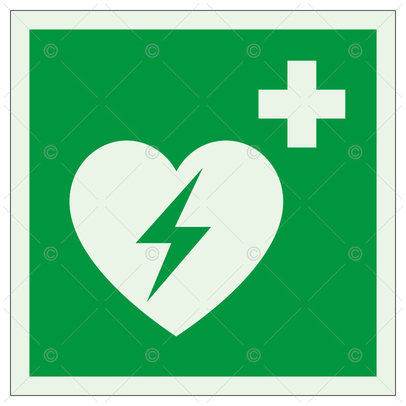 SUOMEN TURVAKAUPPA - Merkintäkilpi - AED defibrillaatt. JV 200x200