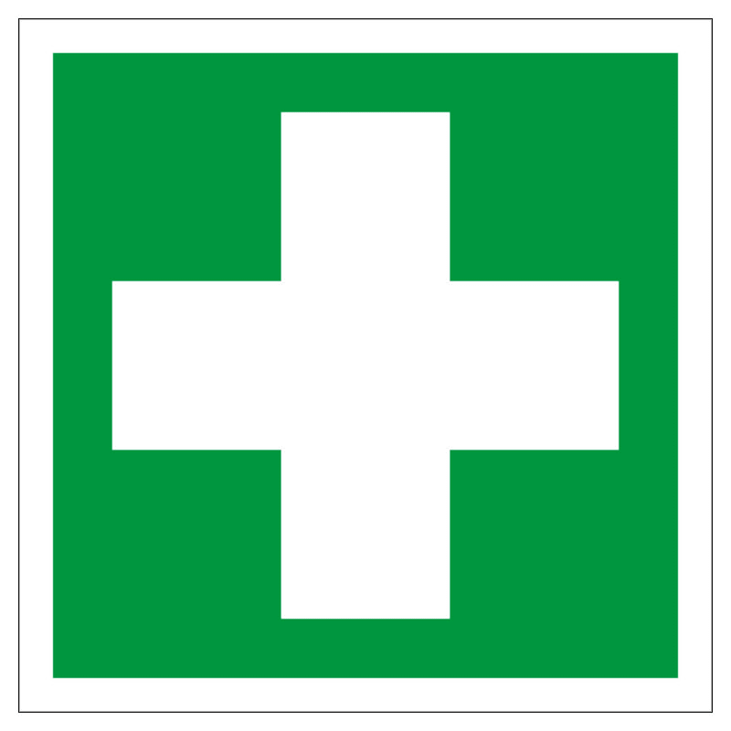 SUOMEN TURVAKAUPPA - Merkintäkilpi - Kilpi, ensiapuasema 200x200MU