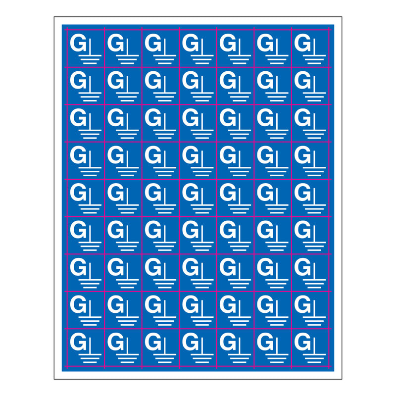 SUOMEN TURVAKAUPPA - Merkintätarra - G Maadoitus 14x14mm (63kpl)