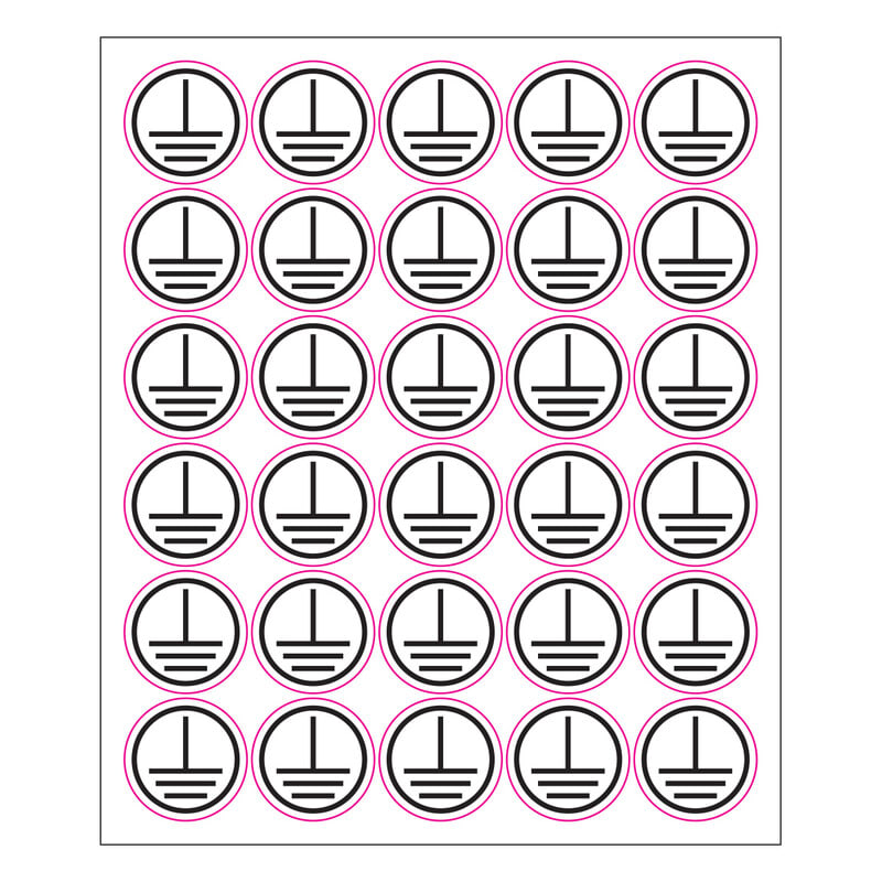 SUOMEN TURVAKAUPPA - Merkintätarra - Ympyra¨ maadoitus 25mm (30kpl)