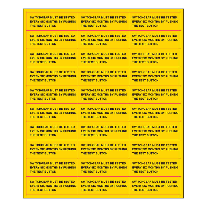 SUOMEN TURVAKAUPPA - Merkintätarra - Switchgear must be... 70x25 (30)