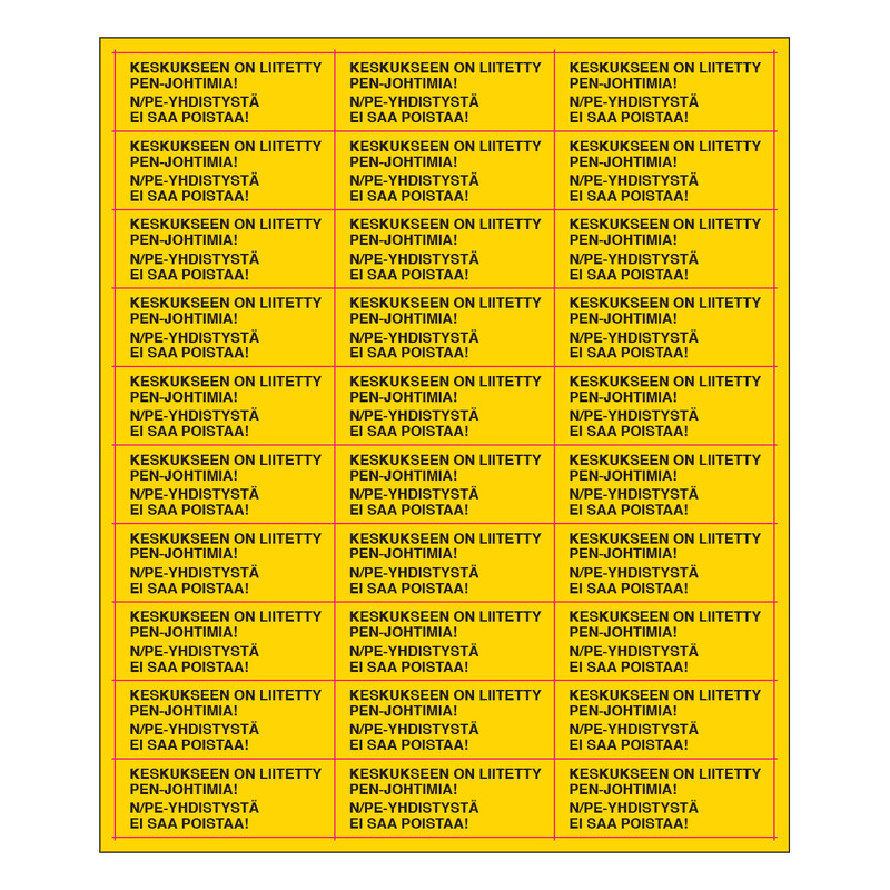 SUOMEN TURVAKAUPPA - Merkintätarra - Keskukseen on liitetty 70x25