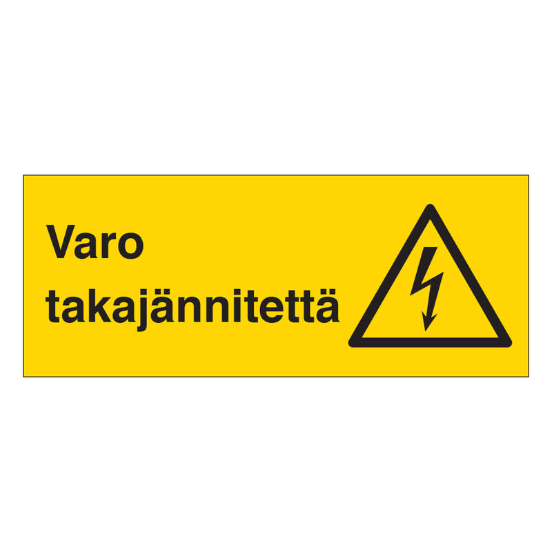 SUOMEN TURVAKAUPPA - Merkintätarra - Varo takajännitettä 100x40TA