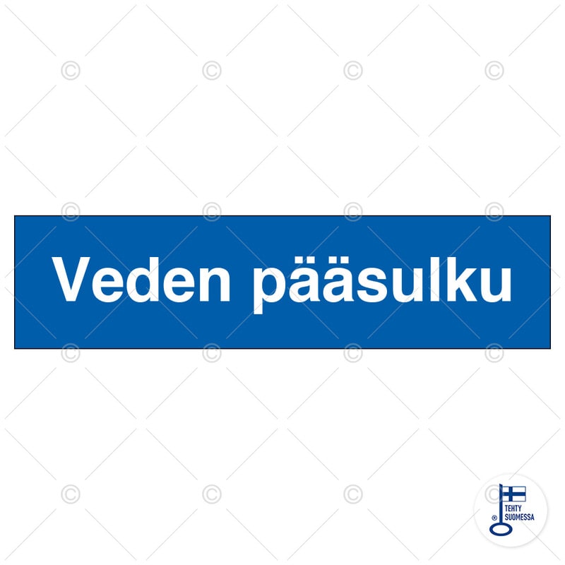 SUOMEN TURVAKAUPPA - Merkintätarra - Veden pääsulku 200x50