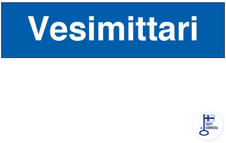 SUOMEN TURVAKAUPPA - Merkintätarra - Vesimittari, 200x50mm TA