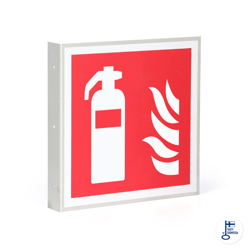 SUOMEN TURVAKAUPPA - Merkintäkilpi - Sammutin, 200x200mm ALU-L-kulm