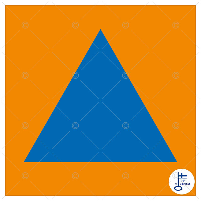 SUOMEN TURVAKAUPPA - Merkintätarra - Väestönsuoja(symboli)100x100TA