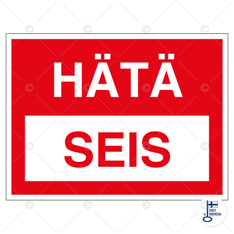 SUOMEN TURVAKAUPPA - Merkintätarra - HÄTÄ - SEIS, 100x80mm TA