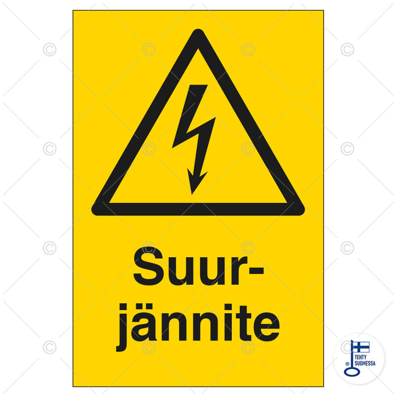 SUOMEN TURVAKAUPPA - Merkintäkilpi - Suurjännite (pysty)150x200ALU