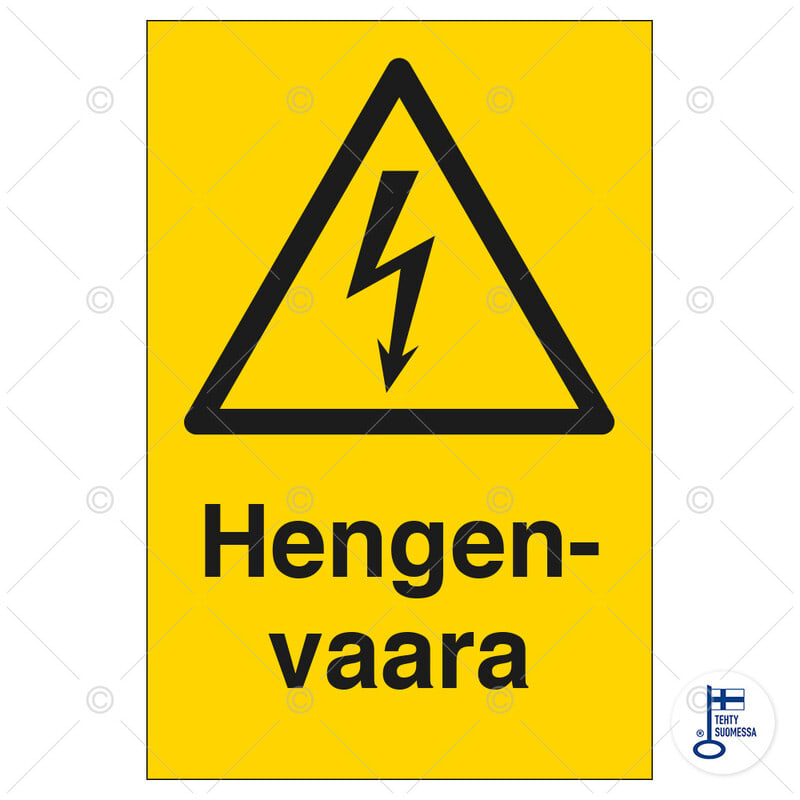 SUOMEN TURVAKAUPPA - Merkintäkilpi - Hengenvaara, 200x300mm MAG