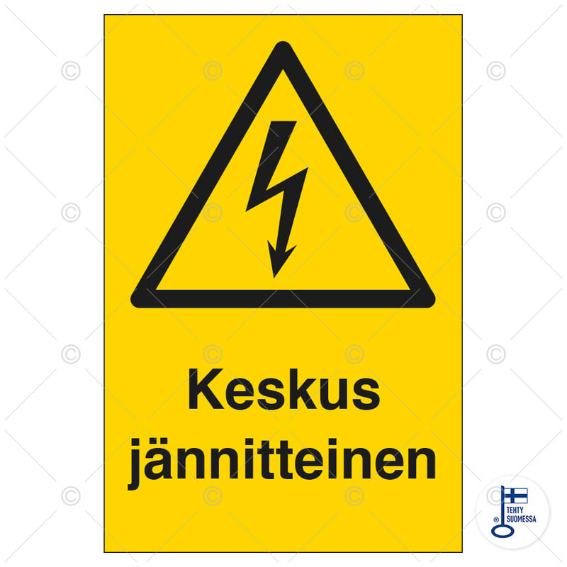 SUOMEN TURVAKAUPPA - Merkintäkilpi - Keskus jännitteinen200x300MAG