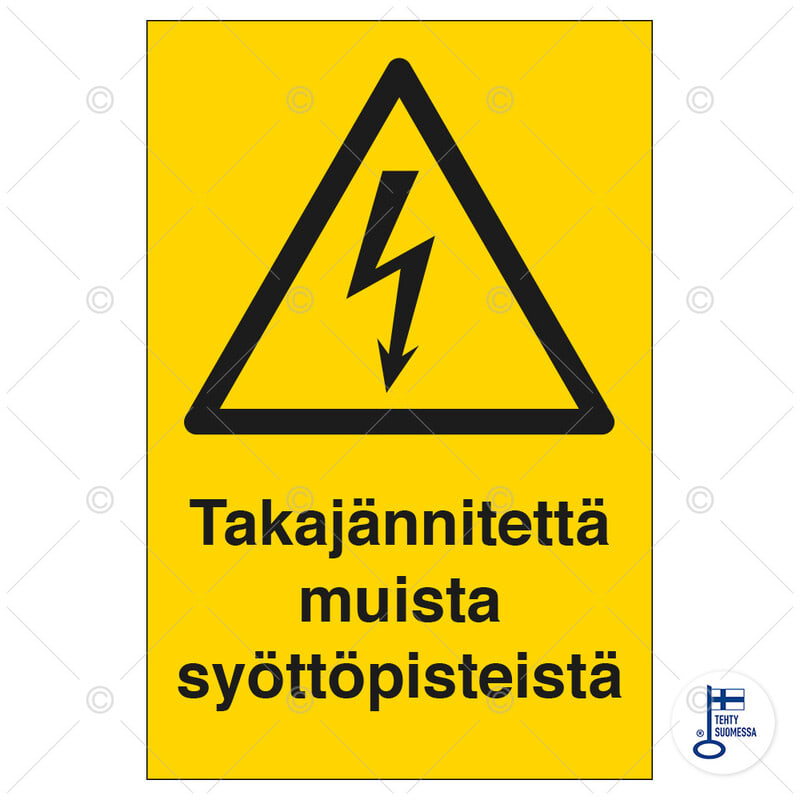 SUOMEN TURVAKAUPPA - Merkintätarra - Takajännitettä muista syöttöp