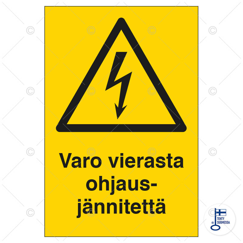 SUOMEN TURVAKAUPPA - Merkintäkilpi - Varo vierasta ohjausjännitet.