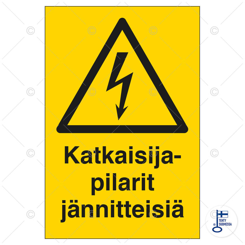 SUOMEN TURVAKAUPPA - Merkintätarra - Katkaisijapilarit jännitteis.