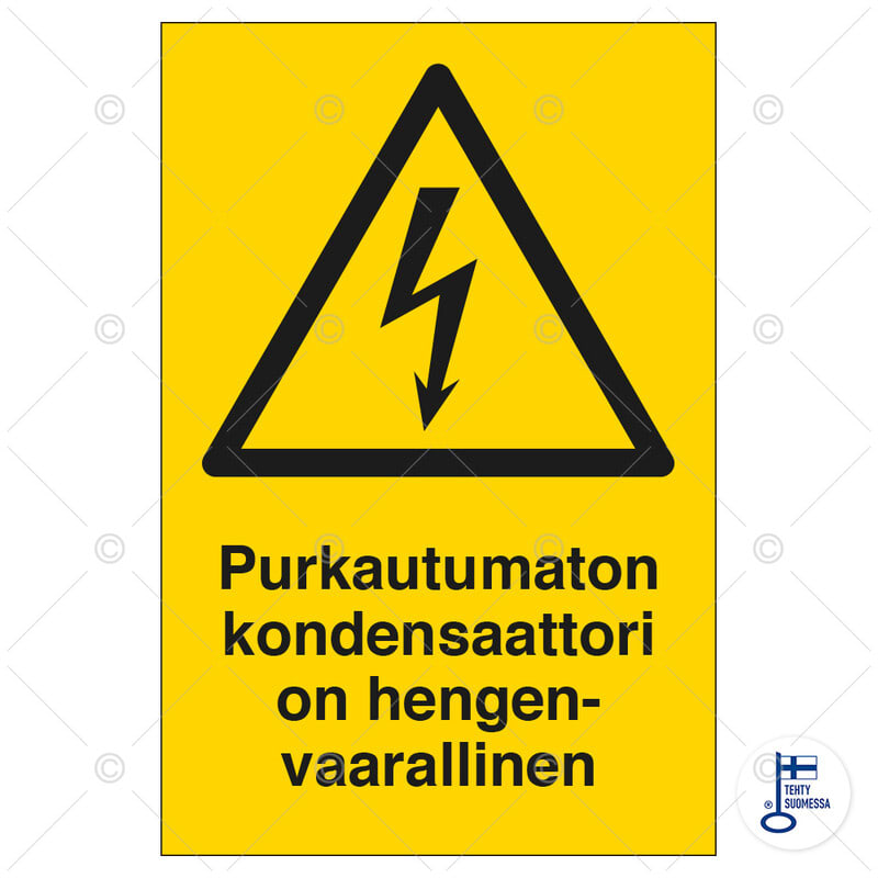 SUOMEN TURVAKAUPPA - Merkintäkilpi - Purkautumaton kondensaattori