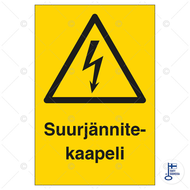 SUOMEN TURVAKAUPPA - Merkintäkilpi - Suurjännitekaapeli (pysty)ALU