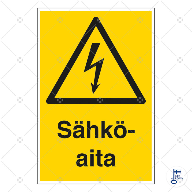 SUOMEN TURVAKAUPPA - Merkintäkilpi - Sähköaita, 200x300mm MU