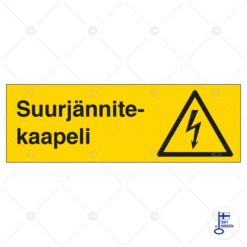 SUOMEN TURVAKAUPPA - Merkintätarra - Suurjännitekaapeli (vaaka) TA