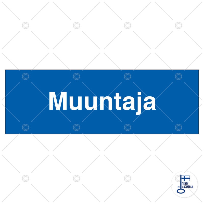 SUOMEN TURVAKAUPPA - Merkintäkilpi - Muuntaja, 300x100mm MAG