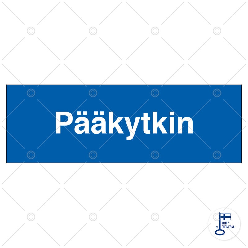 SUOMEN TURVAKAUPPA - Merkintäkilpi - Pääkytkin, 100x40mm MU