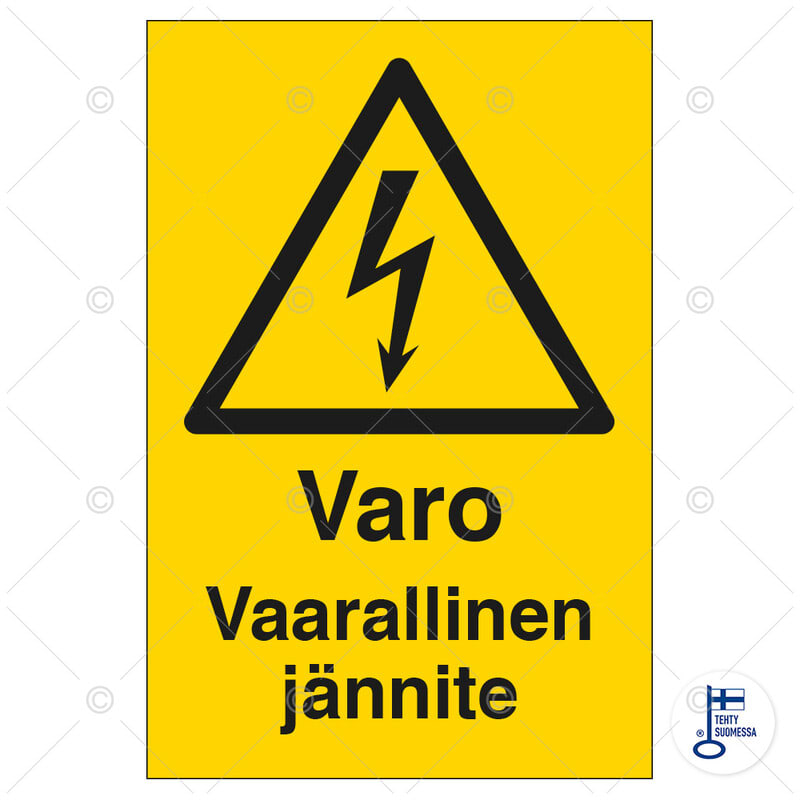 SUOMEN TURVAKAUPPA - Merkintäkilpi - Varo vaarallinen jännite MU