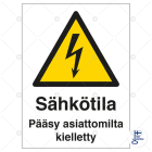 SUOMEN TURVAKAUPPA - Merkintäkilpi - Sähkötila. Pääsy kielletty MU