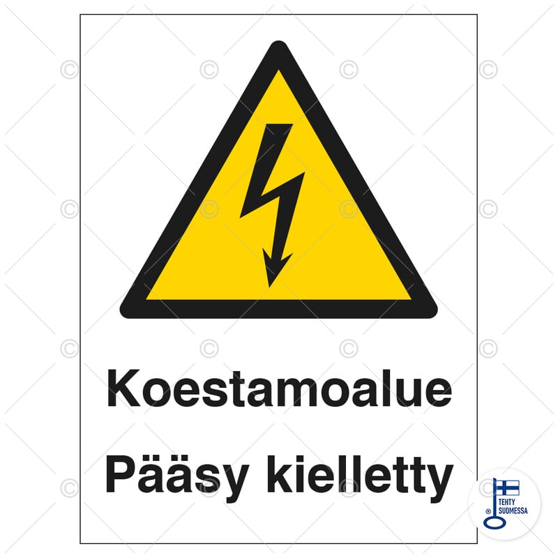 SUOMEN TURVAKAUPPA - Merkintäkilpi - Koestamoalue. Pääsy kielletty