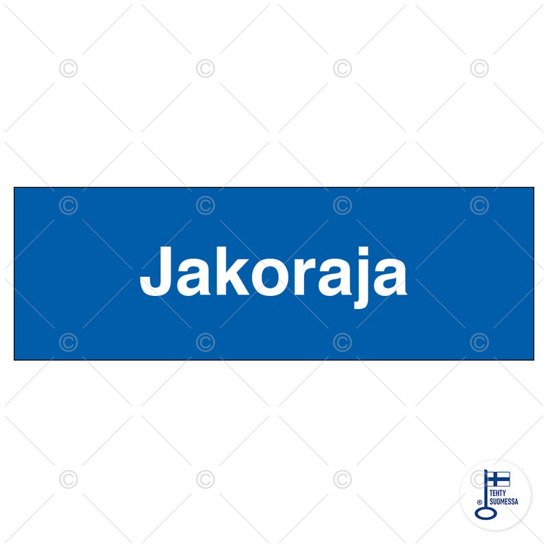 SUOMEN TURVAKAUPPA - Merkintäkilpi - Jakoraja, 100x40mm MU