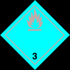 SUOMEN TURVAKAUPPA - Merkintätarra - ADR 3 Palavat nesteet 100x100