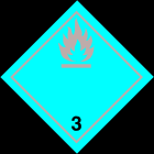 SUOMEN TURVAKAUPPA - Merkintätarra - ADR 3 Palavat nesteet 100x100