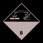 SUOMEN TURVAKAUPPA - Merkintätarra - ADR 8 Syövyttävä, 100x100TA