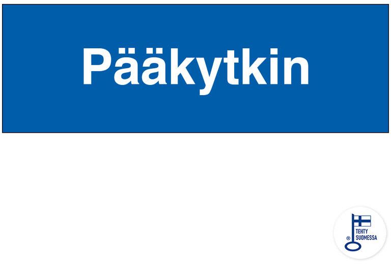 SUOMEN TURVAKAUPPA - Merkintäkilpi - Pääkytkin 300x100ALU