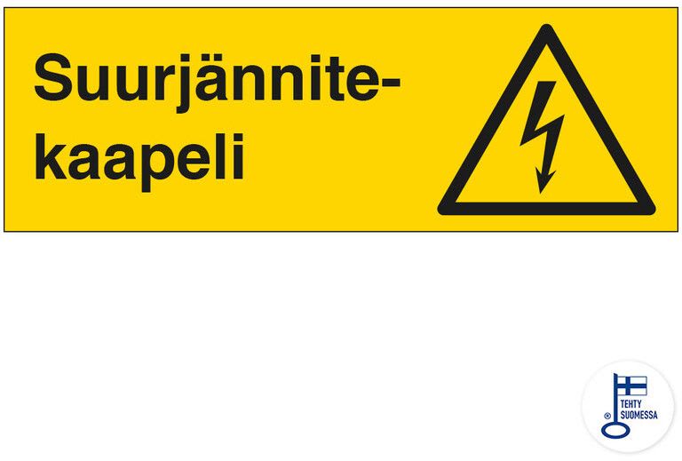 SUOMEN TURVAKAUPPA - Merkintäkilpi - Suurjännitekaapeli (vaaka)
